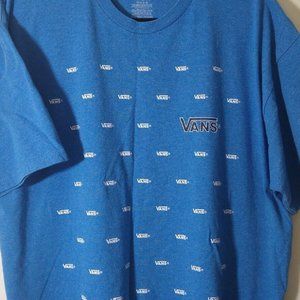 Vans Logo Men's Classic Fit Graphic T Shirt Skate Surf Blue Size XL